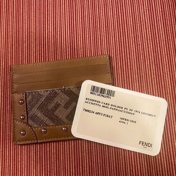 FENDI FF monogram logo cardholder (brown) unisex - Picture 6 of 8